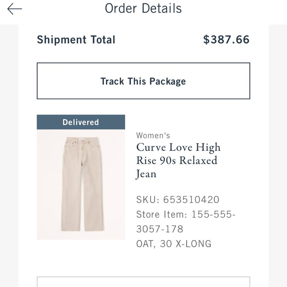 Curve Love High Rise 90s Relaxed Jean - OAT - Size 30 Long